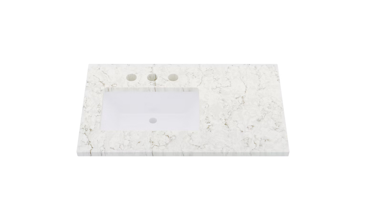 Vanderloc Silestone® Quartz Vanity Top - Single Rectangle Left Offset Sink