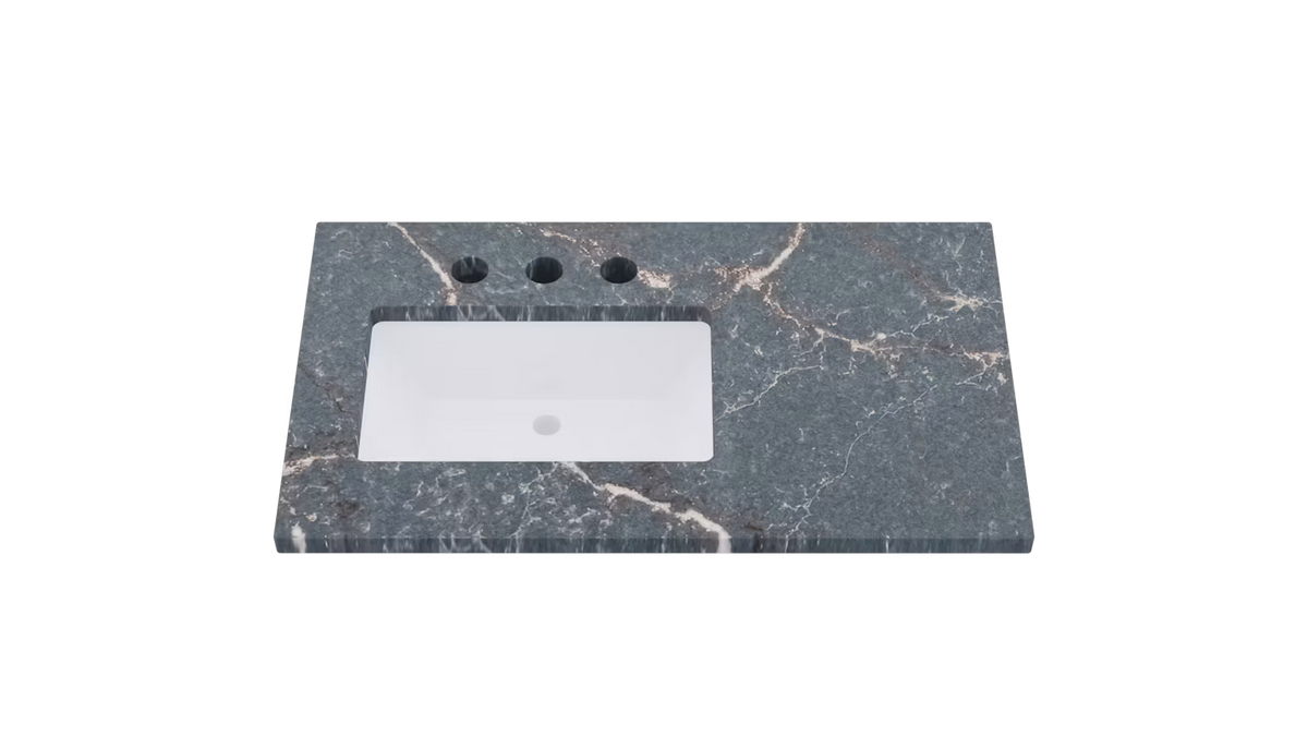 Vanderloc Silestone® Quartz Vanity Top - Single Rectangle Left Offset Sink