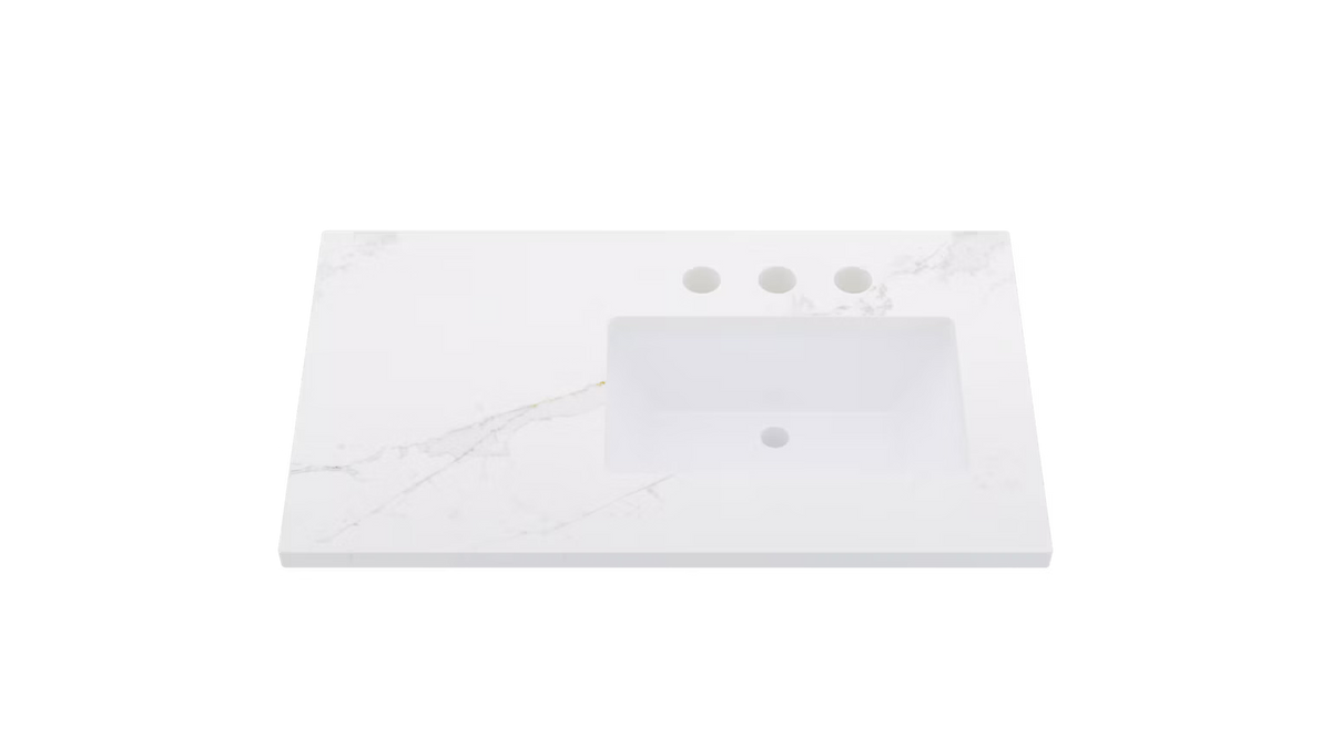 Vanderloc Silestone® Quartz Vanity Top - Single Rectangle Right Offset Sink