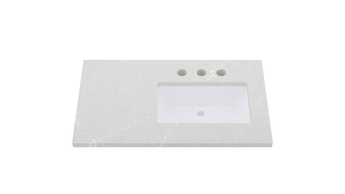 Vanderloc Silestone® Quartz Vanity Top - Single Rectangle Right Offset Sink