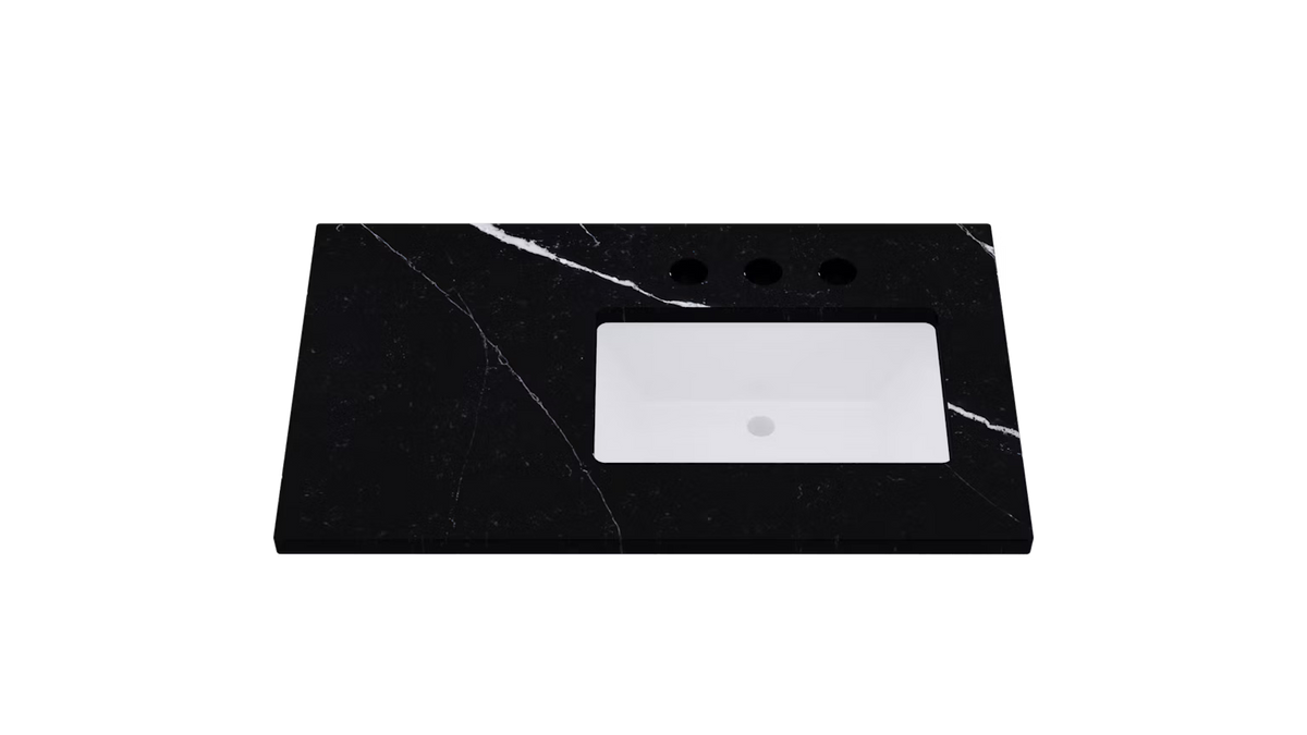 Vanderloc Silestone® Quartz Vanity Top - Single Rectangle Right Offset Sink