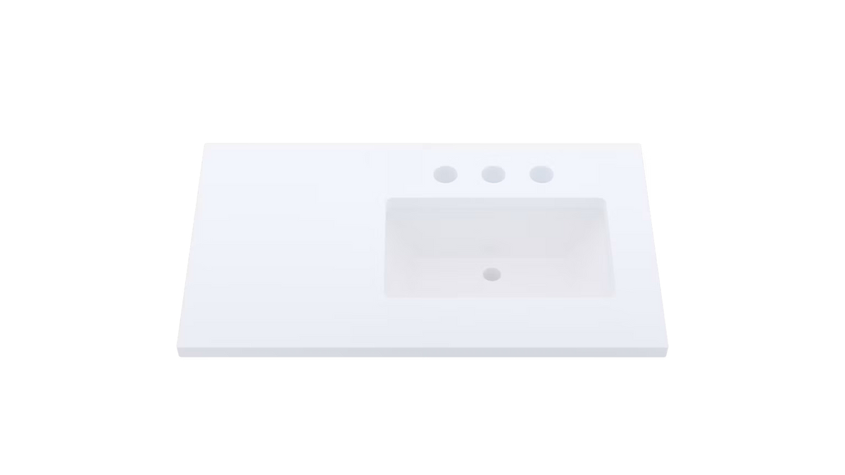Vanderloc Silestone® Quartz Vanity Top - Single Rectangle Right Offset Sink