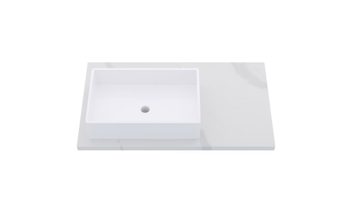 Vanderloc Silestone® Quartz Vanity Top - Single Vigo Left Offset Sink