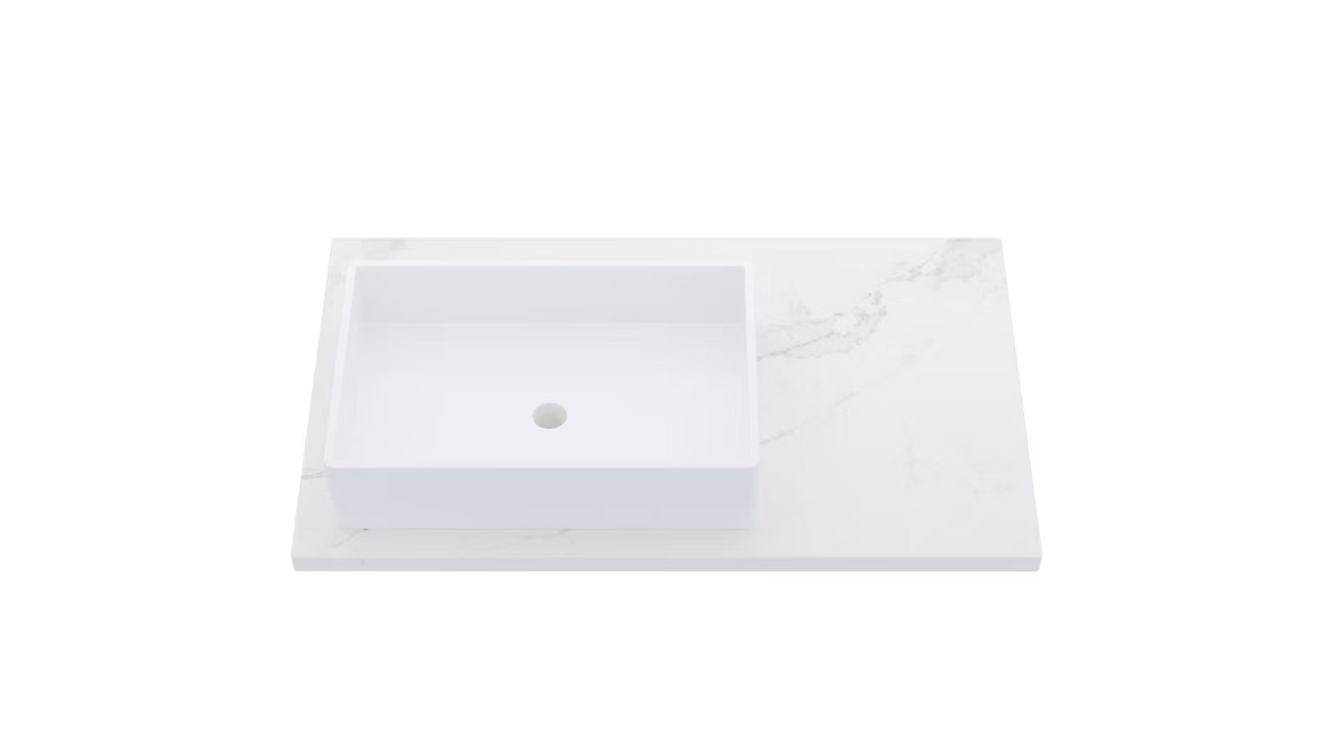 Vanderloc Silestone® Quartz Vanity Top - Single Vigo Left Offset Sink