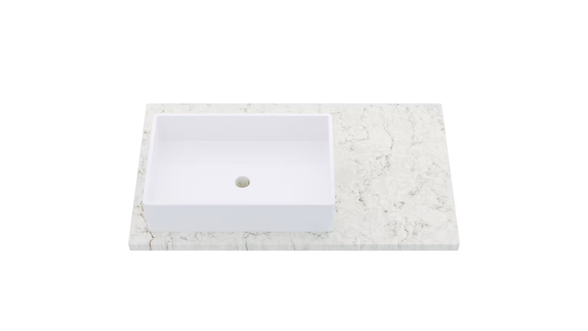 Vanderloc Silestone® Quartz Vanity Top - Single Vigo Left Offset Sink