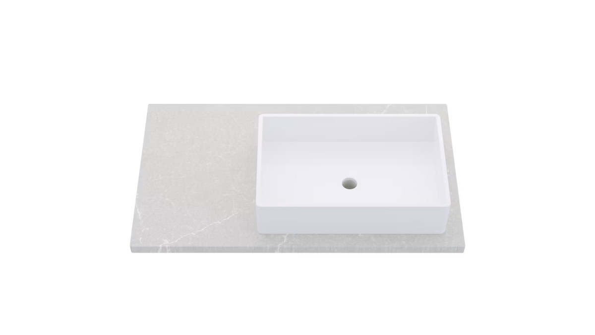 Vanderloc Silestone® Quartz Vanity Top - Single Vigo Right Offset Sink