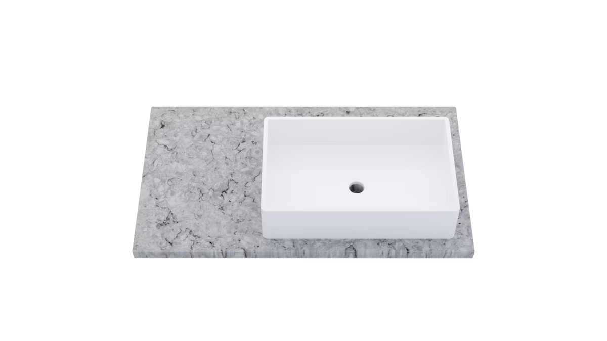 Vanderloc Silestone® Quartz Vanity Top - Single Vigo Right Offset Sink
