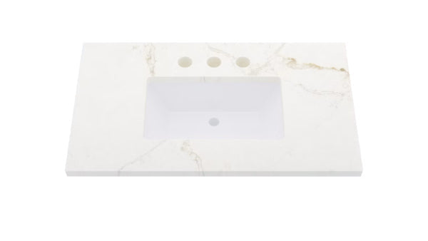 Vanderloc Silestone® Quartz Vanity Top - Single Rectangle Centered Sink