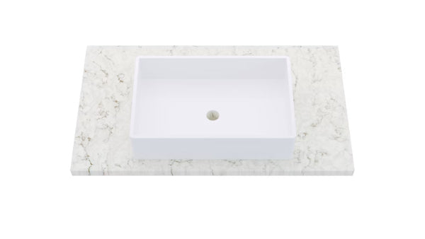 Vanderloc Silestone® Quartz Vanity Top - Single Vigo Centered Sink
