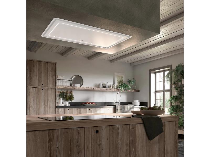 Faber High-Light Ceiling Hood - 600 to 1200 CFM - Stainless Steel & White Matte