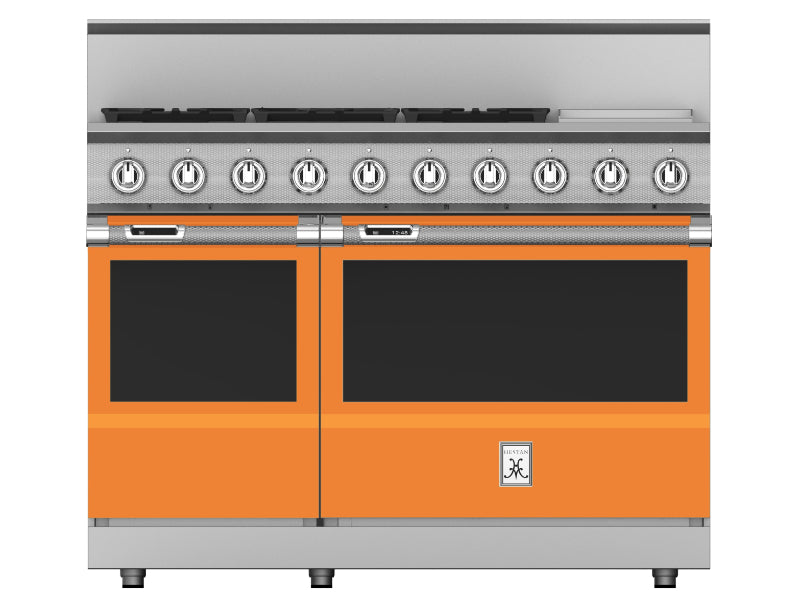 Hestan 48" Range 5 Burner with Griddle — Dual Fuel, Stainless Steel & Custom Finishes