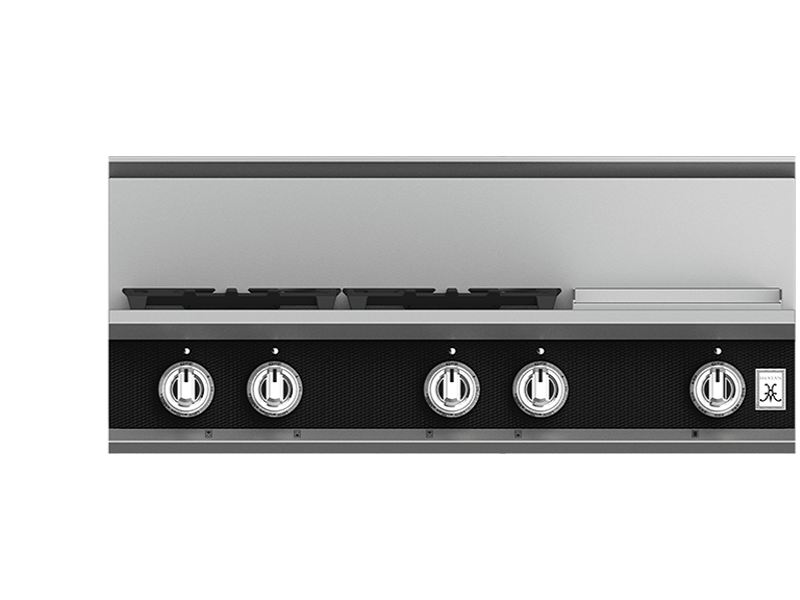Hestan 36" Rangetop 4 Burner with Griddle — All Gas, Stainless Steel & Custom Finishes