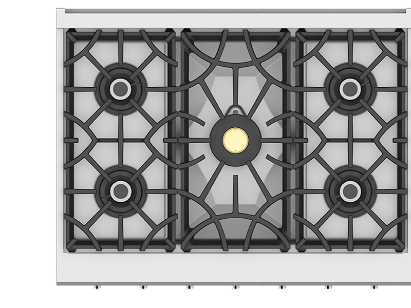 Hestan 36" Rangetop 5 Burner — All Gas, Stainless Steel & Custom Finishes