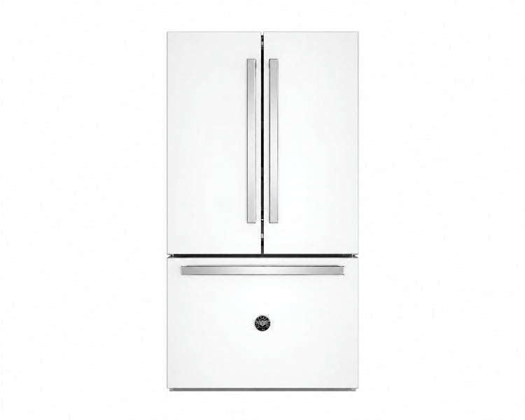 Bertazzoni Professional 36" Counter Depth Freestanding French Door Refrigerator with Ice Maker & Water Dispenser - Stainless Steel, & White