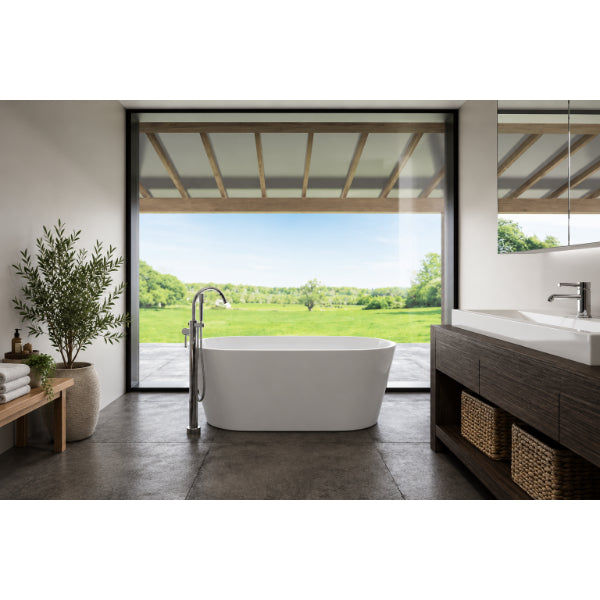 Produits Neptune Monaco F1 AFR Acrylic Freestanding Soaking or Therapy Bathtub – Center Drain – White
