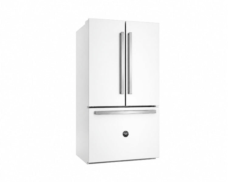 Bertazzoni Professional 36" Counter Depth Freestanding French Door Refrigerator with Ice Maker & Water Dispenser - Stainless Steel, & White