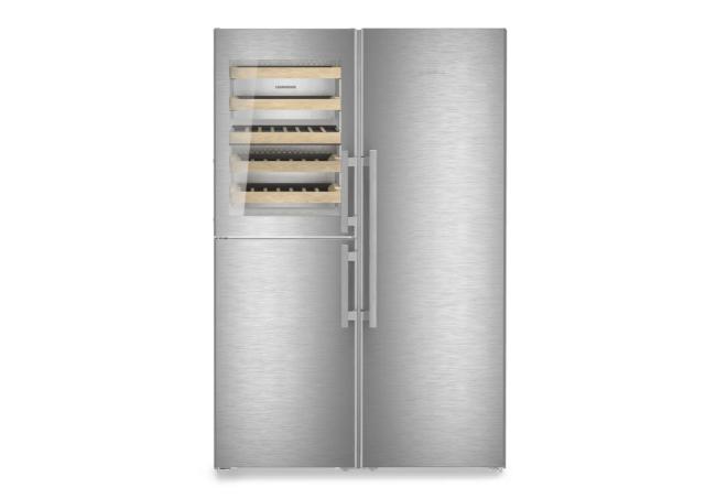 Liebherr 48" Side-by-Side Freestanding Refrigeration Suite with Wine Storage & Freezer — Stainless Steel