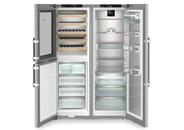Liebherr 48" Side-by-Side Freestanding Refrigeration Suite with Wine Storage & Freezer — Stainless Steel