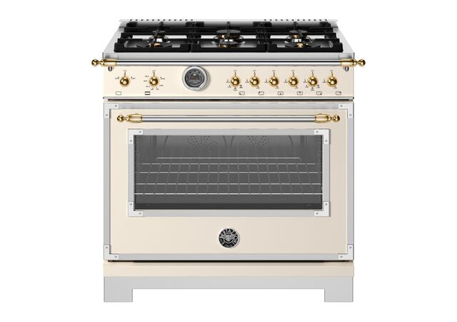 Bertazzoni Heritage Series 36" Range: Gas, Dual Fuel, and Induction — Stainless Steel, Black, and Ivory