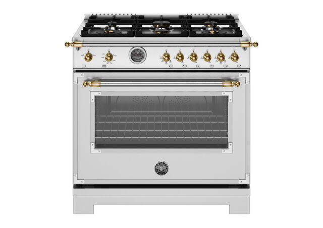 Bertazzoni Heritage Series 36" Range: Gas, Dual Fuel, and Induction — Stainless Steel, Black, and Ivory