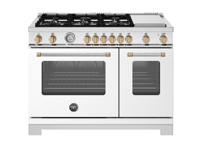Bertazzoni Master Series 48" Range: Gas, Dual Fuel, and Induction — Stainless Steel, Black, and White
