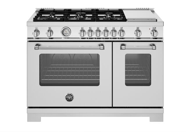 Bertazzoni Master Series 48" Range: Gas, Dual Fuel, and Induction — Stainless Steel, Black, and White