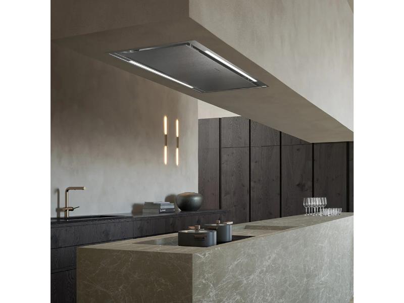 Faber Stratus Isola Ceiling Hood - 600 CFM - Stainless Steel & White Glass