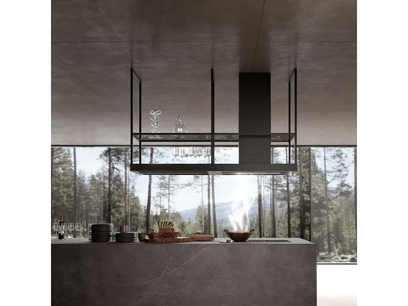 Faber T-Shelf Island Hood - 600 CFM - Black Matte