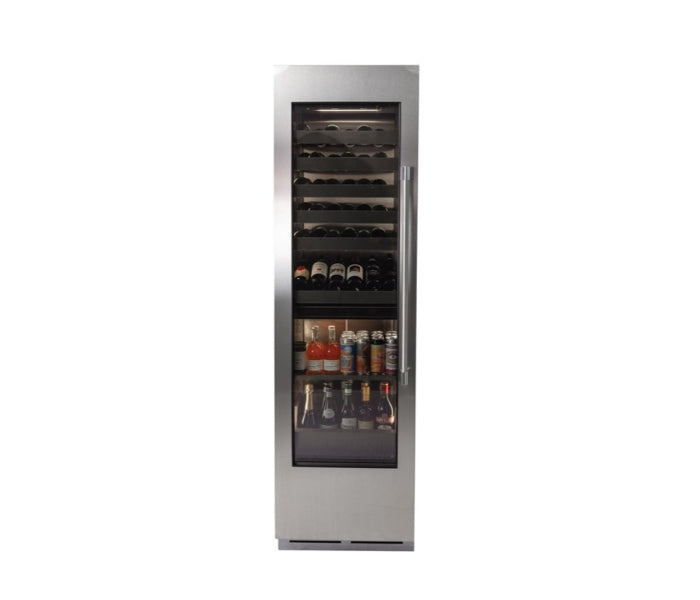 Perlick C-Series 24" Glass Door Dual Zone Wine & Beverage Column – Indoor - Stainless Steel & Panel Ready - Right & Left Hinge