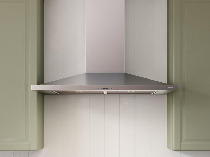 Zephyr Anzio Wall Mount Chimney Hood – 600 CFM – Stainless Steel & Black Stainless