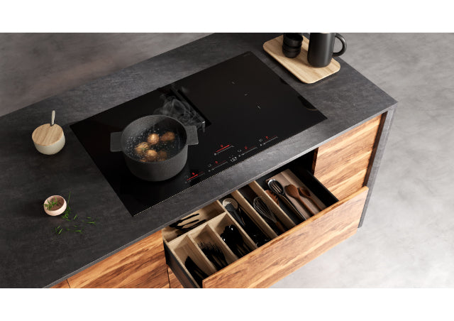 Elica NikolaTesla Flux 30" Induction Cooktop - Downdraft - Black Ceramic or Anti Scratch Glass