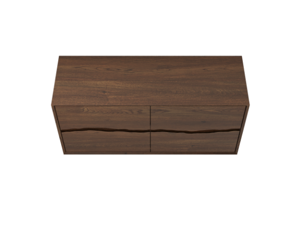 Vanderloc Ventura Four Drawer Double Freestanding Bathroom Vanity with Integrated Wood Countertop