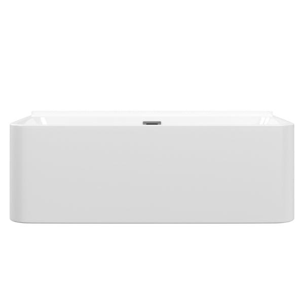 Produits Neptune Belgrade Acrylic Wall-Mount Bathtub – Soaking or Therapy – Center Drain – White