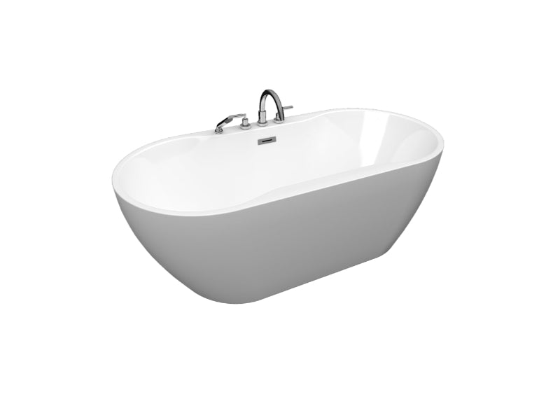 Produits Neptune  Berlin F1 AFR Acrylic Freestanding Bathtub – Center Drain – White