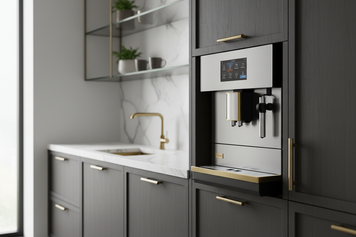 Built-in Coffee Machine in Modern Kitchen