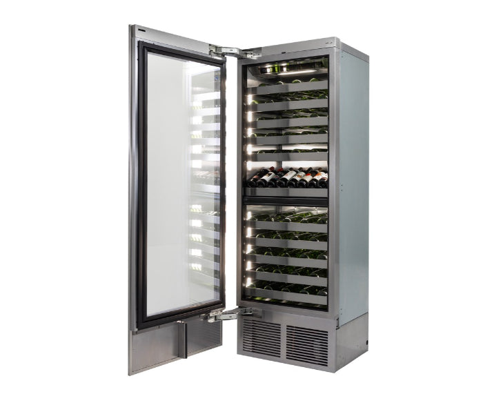 Perlick C-Series 30" Glass Door Dual Zone Wine Column – Indoor - Stainless Steel & Panel Ready - Right & Left Hinge