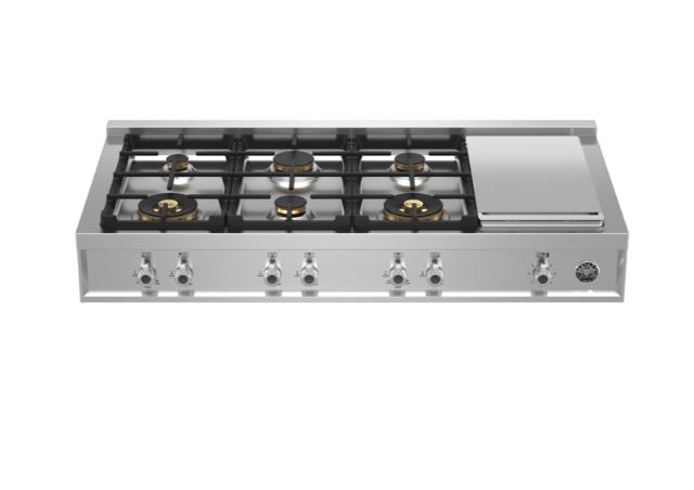 Bertazzoni Professional Series 48" Rangetop: Gas - Stainless Steel