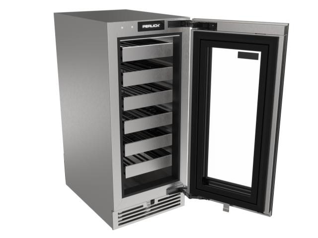 Perlick G5 Luxe 15" Glass Door Dual Zone Wine Reserve – Indoor/Outdoor Rated - Panel Ready
