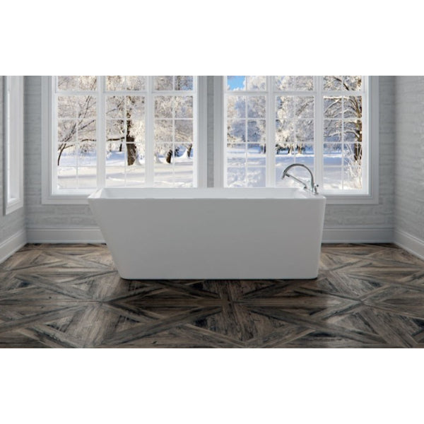 Produits Neptune Lauzanne F1 AFR Acrylic Freestanding Soaking or Therapy Bathtub – End Drain – White