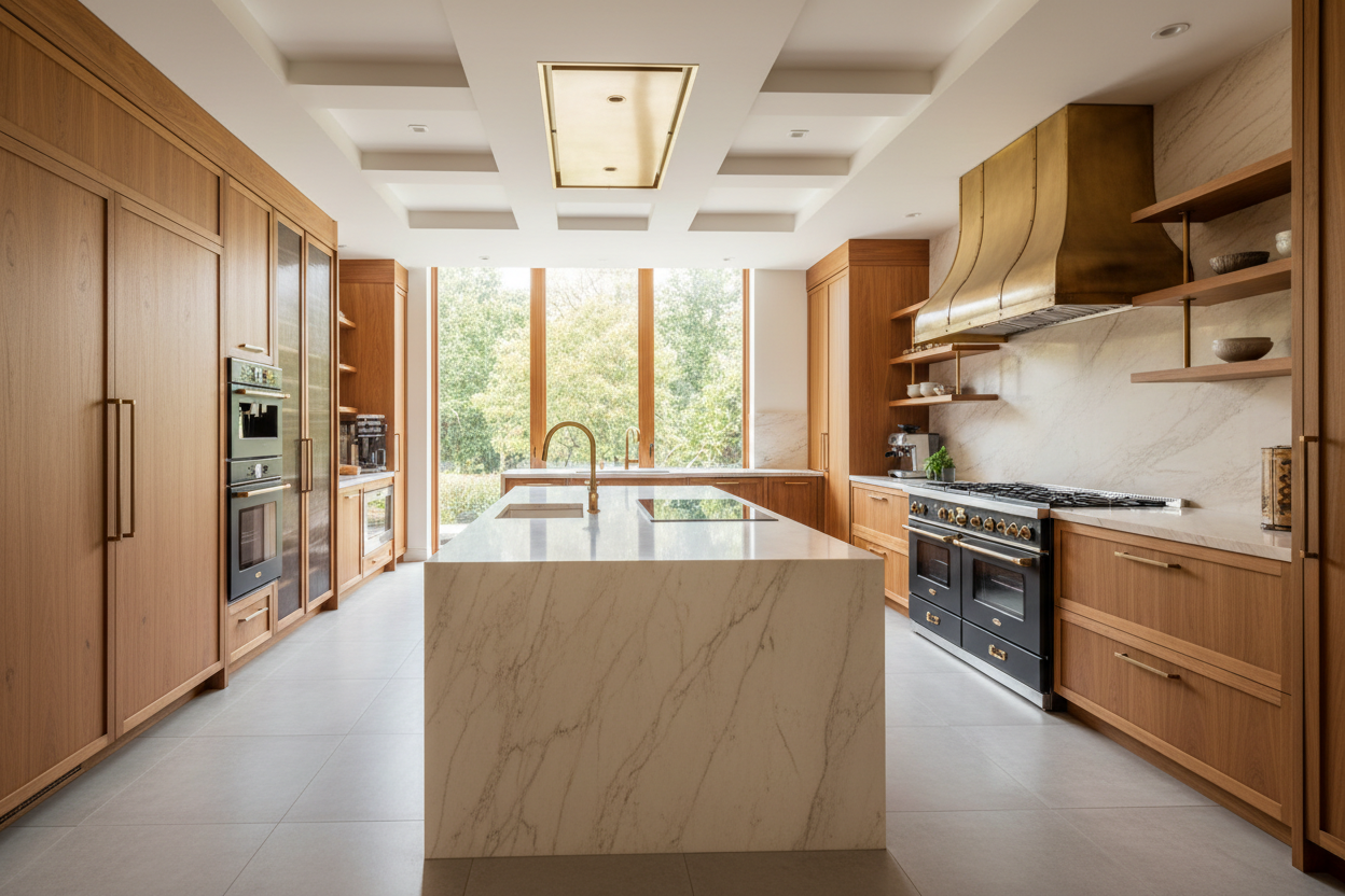 Luxury kitchen - range wall perspective