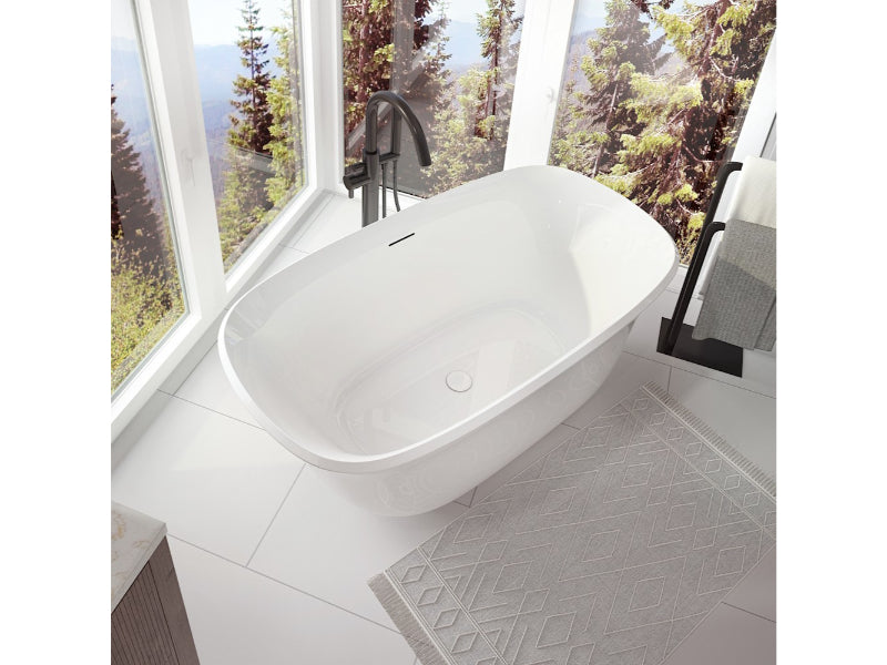 Produits Neptune Arta Acrylic Freestanding Bathtub – Center Drain – White