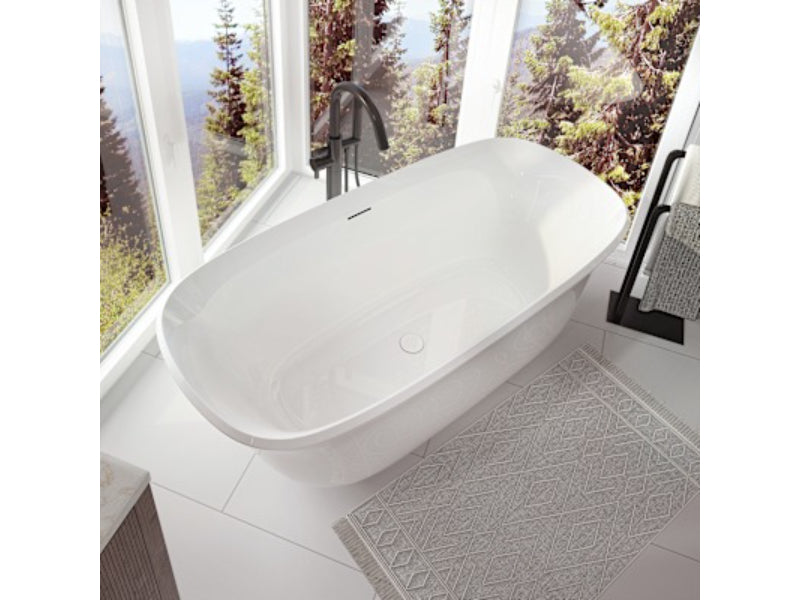 Produits Neptune Arta Acrylic Freestanding Bathtub – Center Drain – White
