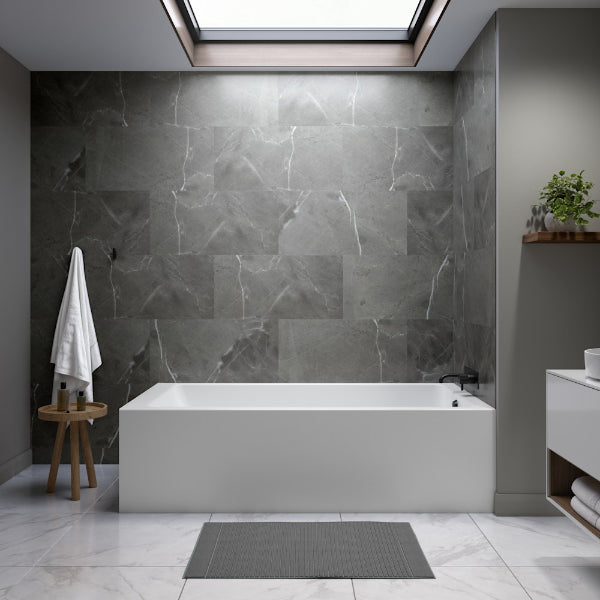 Produits Neptune Pia IFS AFR Acrylic Right/Left Corner Bathtub - Soaking or Therapy - Right/Left Drain - White