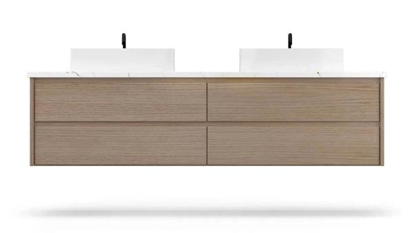 Vanderloc Gilded Double Drawer Wall-Mounted - Vessel Bathroom Vanity