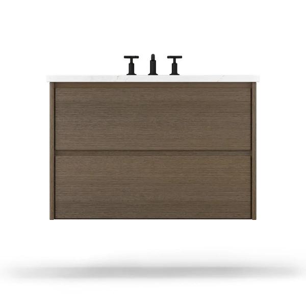Vanderloc Gilded Two Drawer Wall-Mounted - Undermount Bathroom Vanity