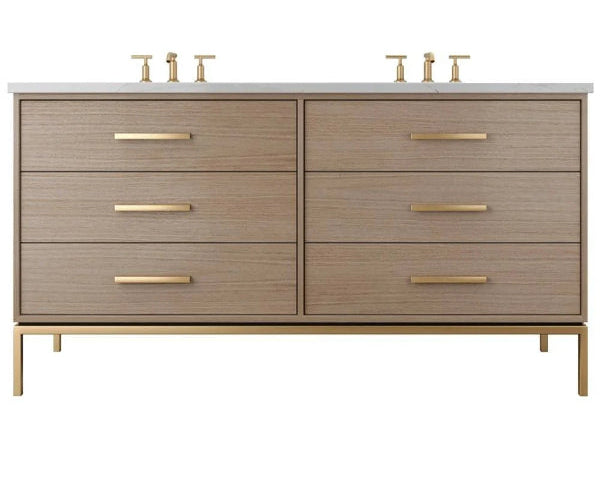 Vanderloc Rift White Oak Double Drawer Bathroom Vanity