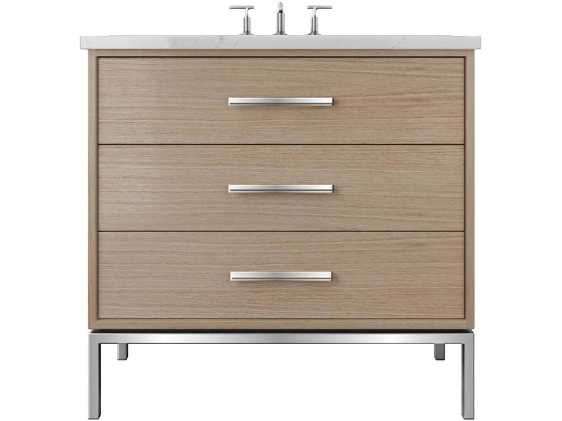 Vanderloc Rift White Oak Three Drawer Single Bathroom Vanity