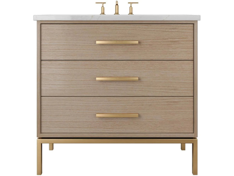 Vanderloc Rift White Oak Three Drawer Single Bathroom Vanity