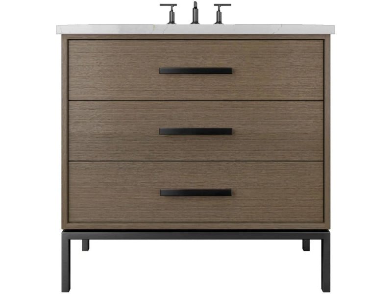 Vanderloc Rift White Oak Three Drawer Single Bathroom Vanity
