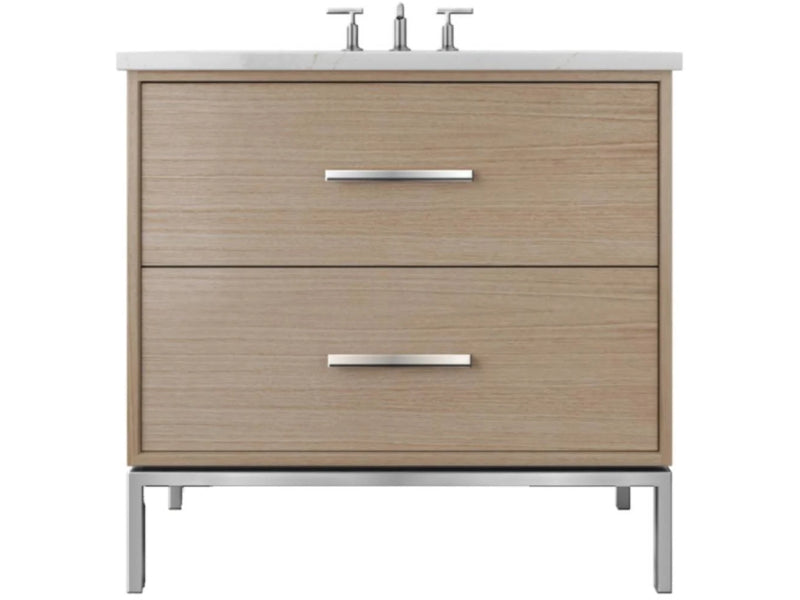 Vanderloc Rift White Oak Two Drawer Single Bathroom Vanity
